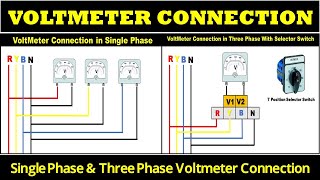 Voltmeter Connection With Selector switch  Voltmeter Connection Diagram  Voltmeter [upl. by Leora637]