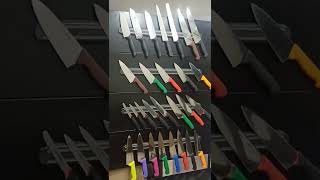 Different types of knives and knife sharpeners Giesser messer Zwilling Miyabi Wenger Isler [upl. by Euginimod]