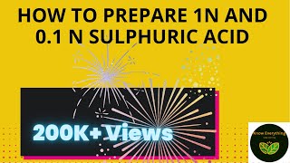 HOW TO PREPARE 1N AND 01 N SULPHURIC ACID H2SO4 [upl. by Ettenoitna143]