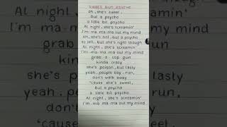 Ava Max  Sweet But Psycho Lyrics avamax fyp shorts shortsfeed youtubeshorts [upl. by Castorina801]