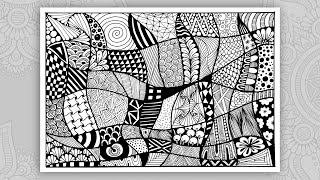 Zentangle patterns for beginners  zentangle art step by step  zentangle inspired art [upl. by Berliner290]