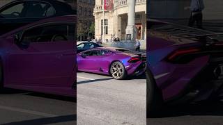 Purple Lamborghini Huracan Tecnica driving In Stockholm😍 cars carspotting lamborghini [upl. by Hebe289]