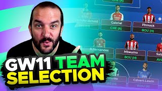 ⚠️ PALMER DOUBTS ⚠️  FPL TEAM SELECTION  GAMEWEEK 11  Fantasy Premier League Tips 202425 [upl. by Navarro323]