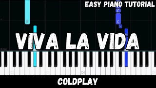 Coldplay  Viva La Vida Easy Piano Tutorial [upl. by Gradey330]