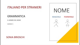 Italiano per stranieri Lezione 1 Nome Maschile Femminile [upl. by Wattenberg]