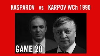 World Championship 1990 Kasparov vs Karpov GAME 20 [upl. by Aserret]