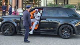 Famous Millionaire BREEL EMBOLO Football Player arriving at Casino Monaco in his Rolls Royce Keyvany [upl. by Westley]