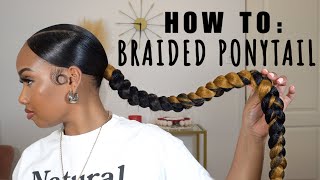 HOW TO LOW BRAIDED PONYTAIL  BEGINNER FRIENDLY BRAIDS [upl. by Oecam]