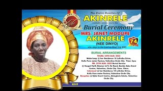 FUNERAL SERVICE OF MADAM JANET AKINRELE [upl. by Anim23]