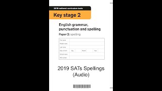 KS2 SATs 2019 Spellings [upl. by Ettenej107]