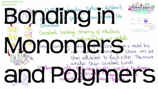 Bonding in Monomer and Polymers  Revision for ALevel Biology [upl. by Jankey]