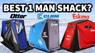 The Best 1 Man Ice Fishing Shelter Otter vs Clam vs Eskimo [upl. by Hammock]