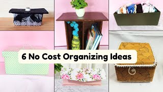 6 No Cost Organizer Ideas  How To Decorate Boxes For Storage [upl. by Ordnagela749]