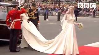 Kate Middletons STUNNING wedding dress  The Royal Wedding  BBC [upl. by Bellew620]