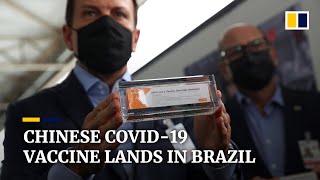 First doses of China’s CoronaVac Covid19 vaccine land in Brazil [upl. by Harvey]