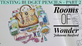 Colouring with BUDGET PENCILS in Rooms of Wonder Johanna Basford  Bruynzeel Pencils  Colour along [upl. by Filip]