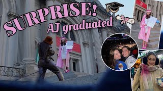 AJ GRADUATED grad pictures in NYC Union Square Holiday Market amp Nets v Knicks 🎓VLOGMAS DAY 20 [upl. by Magas]