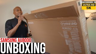 2021 Samsung AU8000 Crystal UHD 4K TV UNBOXING [upl. by Oicaroh507]