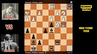 Bobby Fischer vs Mednis edmar john MEW YORK USA 1958 [upl. by Yasibit]