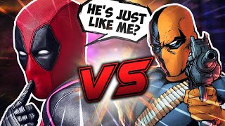 Deadpool VS Deathstroke ANIMATED FIGHT Marvel and DC Comics battle [upl. by Ellertnom]