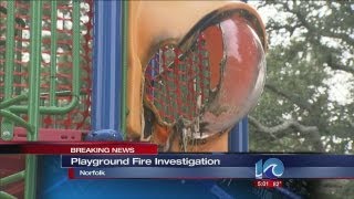 Playground fire possibly caused by smoking materials [upl. by Karlee908]