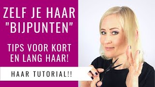 ZELF DE PUNTJES KNIPPEN  TIPS VOOR HET quotBIJPUNTENquot VAN KORT EN LANG HAAR  Dazzling Beauty [upl. by Uird]