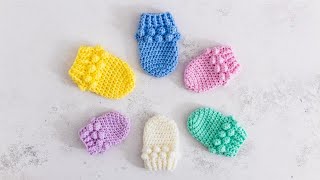 How to Make Crochet Baby Mittens Tutorial FREE Pattern Available too [upl. by Hpejsoj]