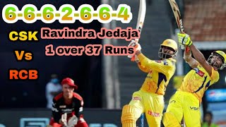 Ravindra jedaja hitting 37 runs in 1over IPL2021 April 25 CSK ampRCB Match6662664 [upl. by Idnahs852]