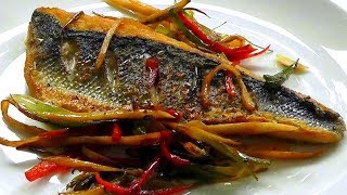 Thai Pan Fry SEA BASS amp STIR FRY  How to cook fish recipe [upl. by Verena]