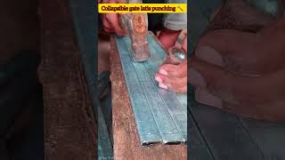 Collapsible gate latis punching 🔨 collapsible collapsiblehandcartrolling diy handmade hardwork [upl. by Charles750]