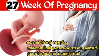 Pregnancy Week by Week Malayalam  27 Weeks Pregnancy Malayalam [upl. by Kataway926]