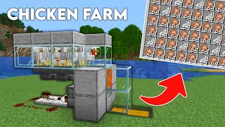 Minecraft EASY Auto Cooked Chicken Farm [upl. by Zach]