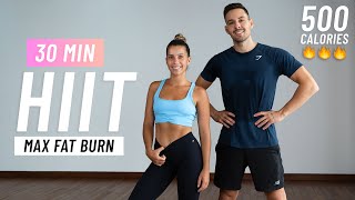 30 MIN CARDIO HIIT Workout for Fat Burn Full Body No Equipment At Home [upl. by Arais]