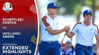 SchefflerKoepka vs HovlandÅberg Extended Highlights  2023 Ryder Cup [upl. by Eilram354]