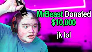 I Faked being MrBeast and Donated to Small Streamers [upl. by Derfniw]