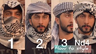 How To wear keffiyeh Safa bandne ka tarika  4to5 style  Majid shah [upl. by Eniawd]