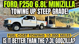 Ford F250 68L Gas V8 MiniZilla Towing Heavy Up 6 Grade With MPG This Might Be The Best Gas Combo [upl. by Atinad]