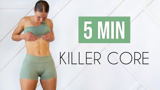 5 MIN TOTAL CORE BURN WORKOUT No Equipment [upl. by Varion]