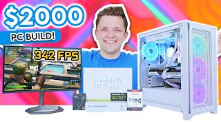 Awesome 2000 Gaming PC Build 2023 😄 AllWhite PC Build Guide amp Benchmarks [upl. by Mayes]