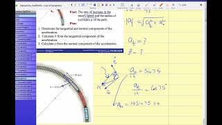 Example 3 Normal and Tangential Coordinate system for a curved path dynamics [upl. by Greff569]