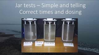 Jar tests  Dose of flocculants and sedimentation [upl. by Aicilet140]