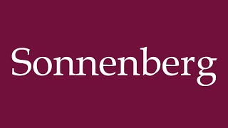 How to Pronounce Sonnenberg Correctly in German [upl. by Zipnick]