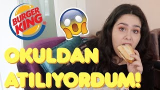 BURGER KING MUKBANG  Neredeyse Okuldan Atılıyordum mukbang [upl. by Pietrek524]