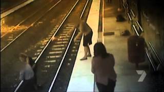 CCTV footage captures man falling on tracks [upl. by Naitsabas]