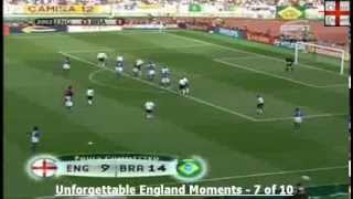 Ronaldinho Free Kick v England  2002 World Cup [upl. by Anelhtak688]