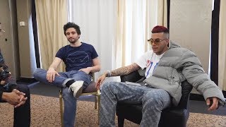 Sfera Ebbasta ascolta la sua stessa canzone durante un intervista [upl. by Eeima]