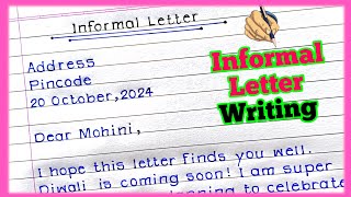 Informal Letter writing In English How to Write An Informal Letter Letter for invitation On Diwali [upl. by Anir]