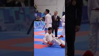 ohh 😱 what a Nagewaza 🤯  karate fighter shorts fight wkf sports kumite wkfkumite [upl. by Yvor]