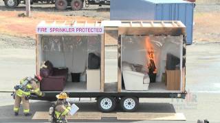 Side by Side Burn  Home Fire Sprinkler System [upl. by Htebsil418]