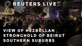 LIVE Beiruts southern suburbs after Israel targets a Hezbollah commander in Beirut strike [upl. by Ayanaj277]